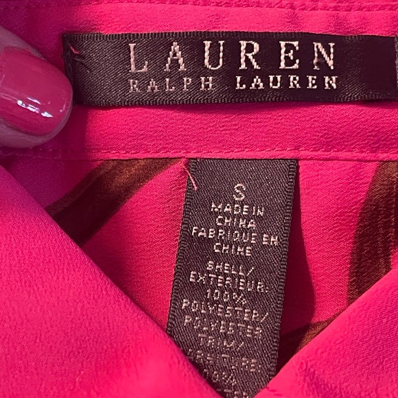 RALPH LAUREN Rare Pink Equestrian Horse Bit Stirrup Beautiful Luxury Blouse Sm - Picture 4 of 15